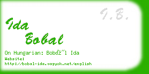 ida bobal business card
